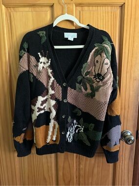 Vintage Tanner Black Knit Cardigan – Size M